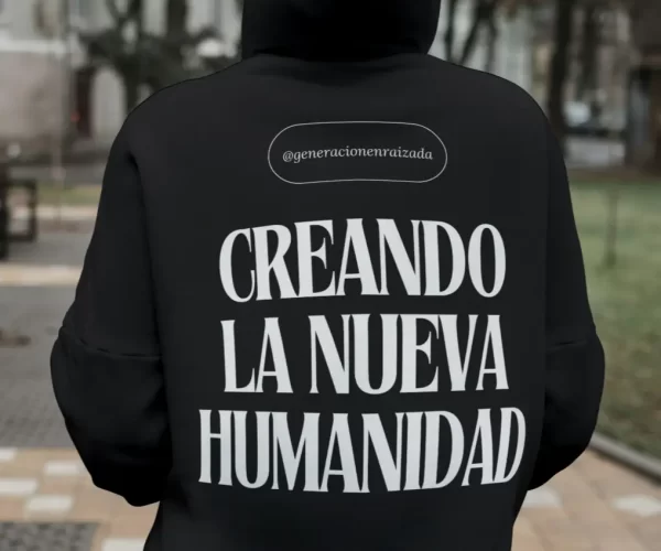 HOODIE LOGO MONOCROMATICO GENERACIÓN ENRAIZADA ALGODON 2